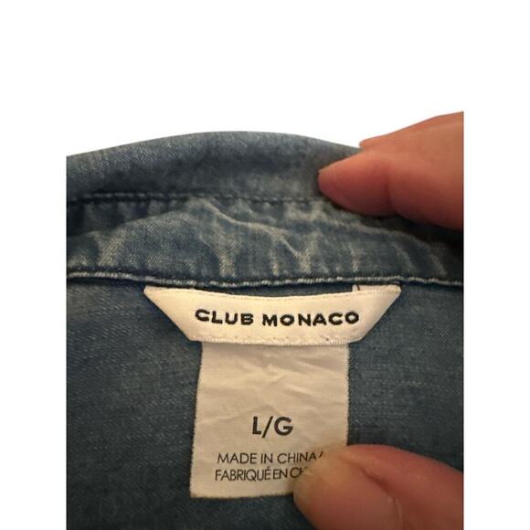 Club Monaco Women's Long Sleeve Chambray Casual Button Down Shirt Size L… - Picture 6 of 7